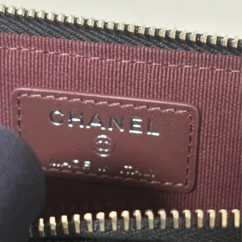 香奈兒 Chanel L型 卡片 零錢包 銀扣-5