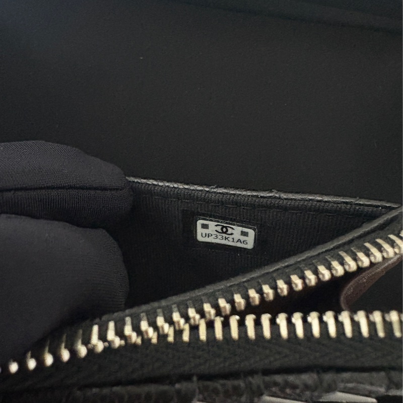 香奈兒 Chanel L型 卡片 零錢包 銀扣-6