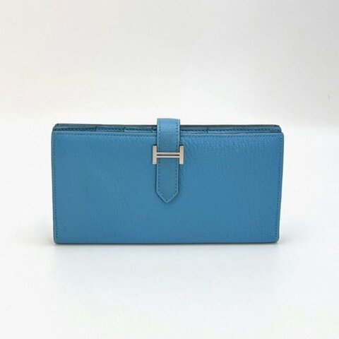 HERMES 藍銀H扣長款錢包 17.5*9.5*1 98新
