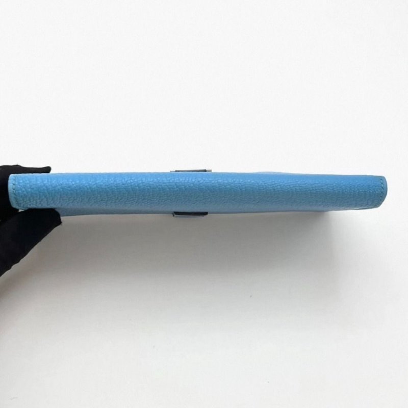 HERMES 藍銀H扣長款錢包 17.5*9.5*1 98新-4