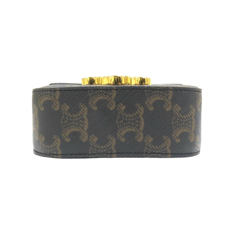 棕色 Triomphe 帆布 Mini Claude 肩背包【CELINE 賽琳】 10I512DQB.04LU-3