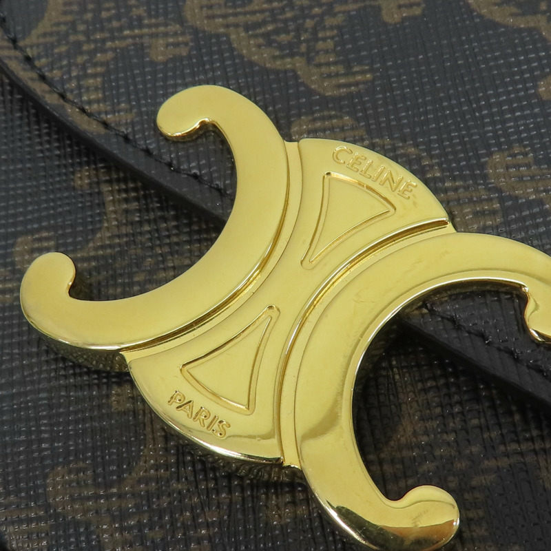 棕色 Triomphe 帆布 Mini Claude 肩背包【CELINE 賽琳】 10I512DQB.04LU-8