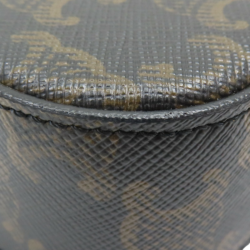 棕色 Triomphe 帆布 Mini Claude 肩背包【CELINE 賽琳】 10I512DQB.04LU-12