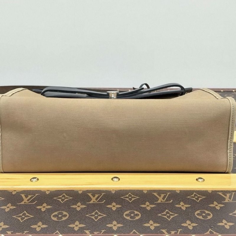 HERMES 帆布拼皮herbag31手提斜背包 31*25*11 98新配件塵袋鎖鑰匙-2