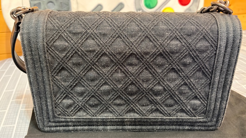 Chanel Leboy 黑色丹寧牛仔中號肩背斜背包-2