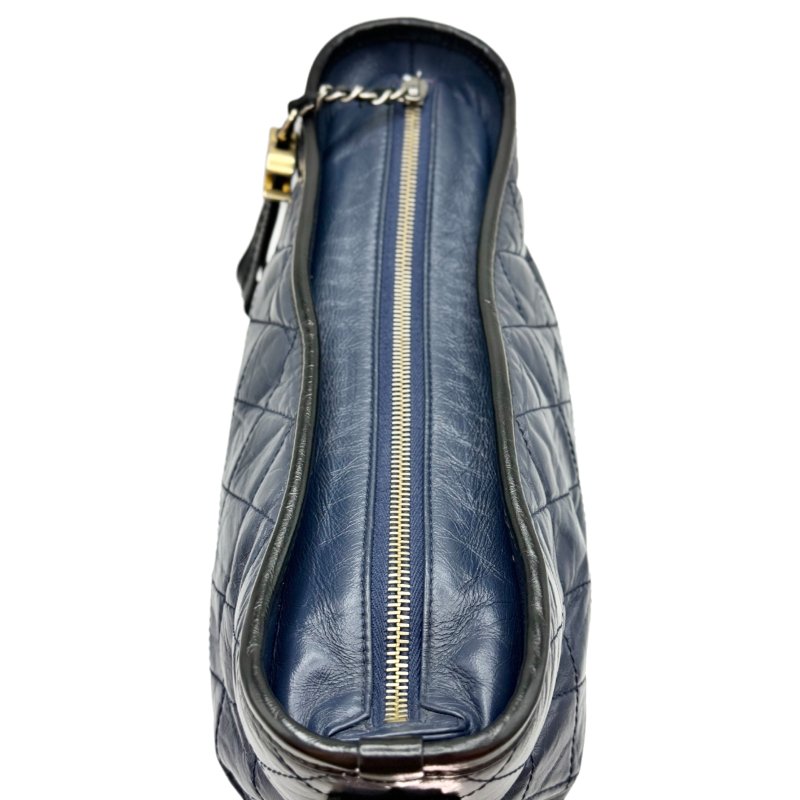 [ 2024] 香奈兒  CHANEL  流浪包 藍黑色 斜挎包 （小牛皮） 中號-5