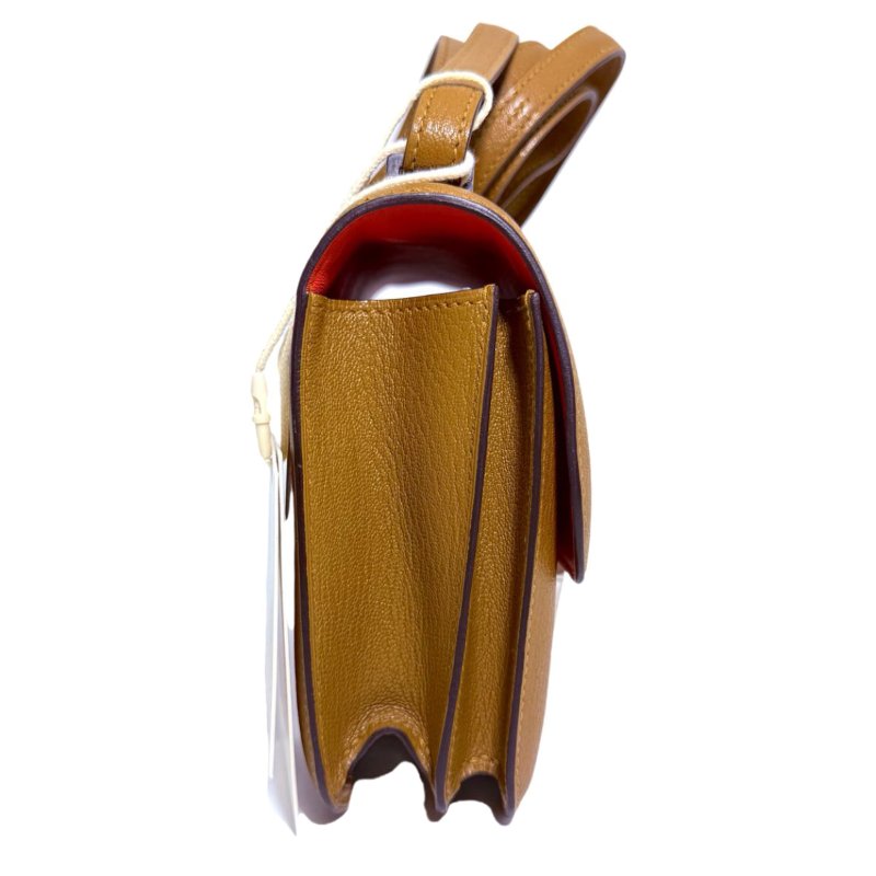 ［3765］ 愛馬仕 Hermès CONSTANCE 19 (牛皮紙色)斜挎包 山羊皮 銀扣-2