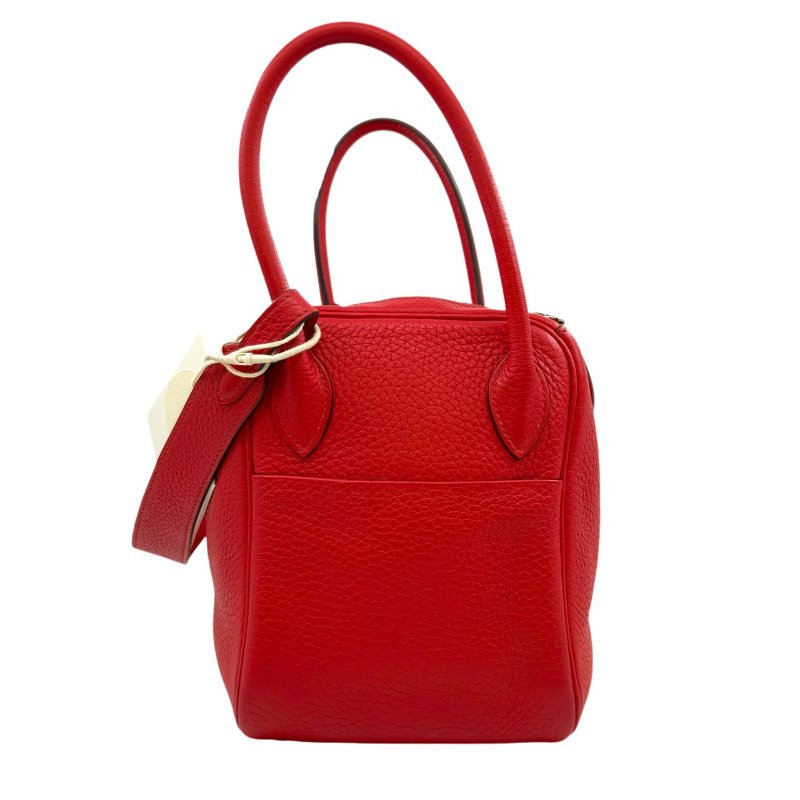 ［2938］ 愛馬仕 Hermès Lindy 30 國旗紅 手提包  EP皮  銀扣-3