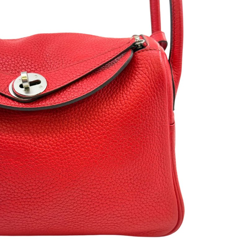 ［2938］ 愛馬仕 Hermès Lindy 30 國旗紅 手提包  EP皮  銀扣-6