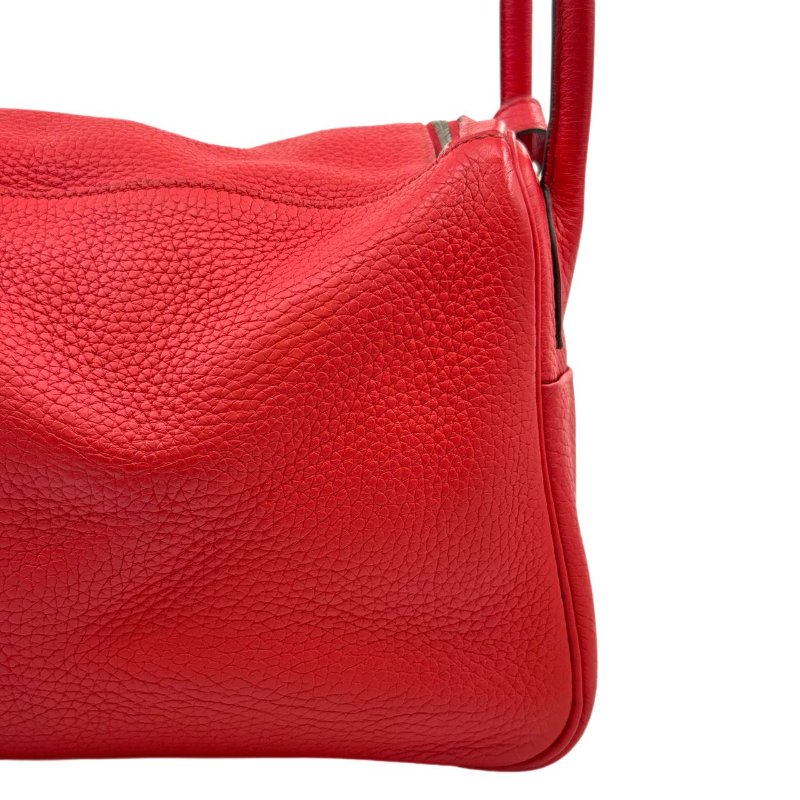 ［2938］ 愛馬仕 Hermès Lindy 30 國旗紅 手提包  EP皮  銀扣-8