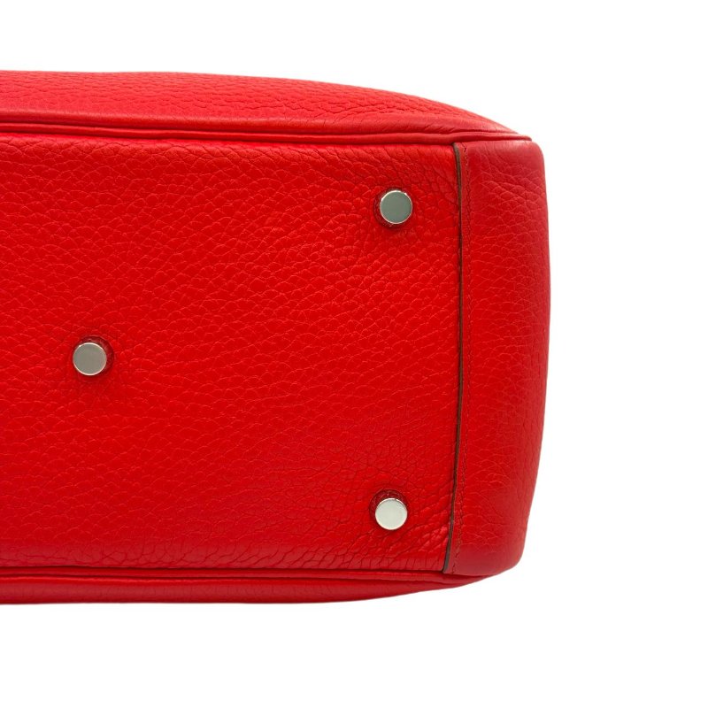 ［2938］ 愛馬仕 Hermès Lindy 30 國旗紅 手提包  EP皮  銀扣-10