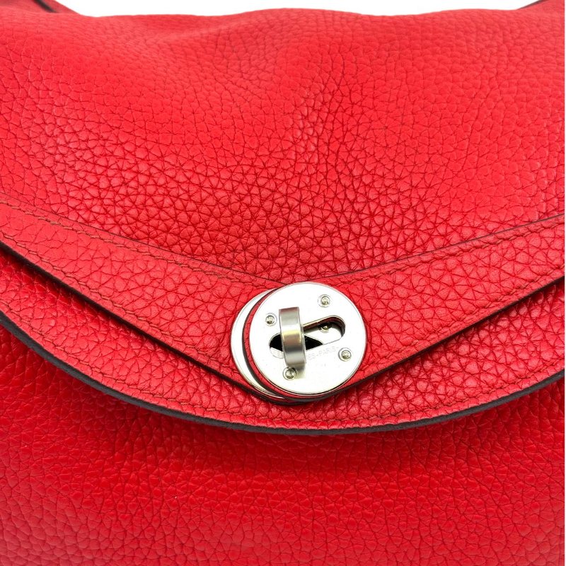 ［2938］ 愛馬仕 Hermès Lindy 30 國旗紅 手提包  EP皮  銀扣-11