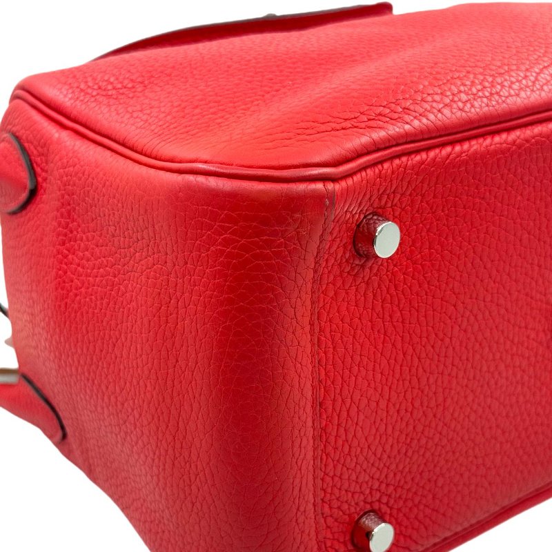 ［2938］ 愛馬仕 Hermès Lindy 30 國旗紅 手提包  EP皮  銀扣-12