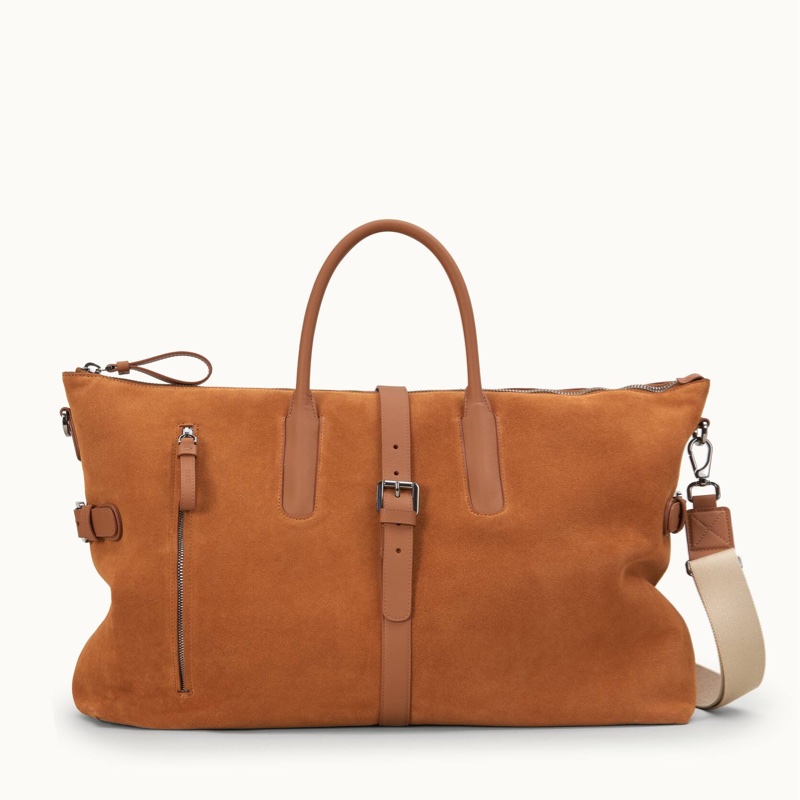 Tod’s 麂皮質感牛皮拼接手提/斜背兩用托特包-1