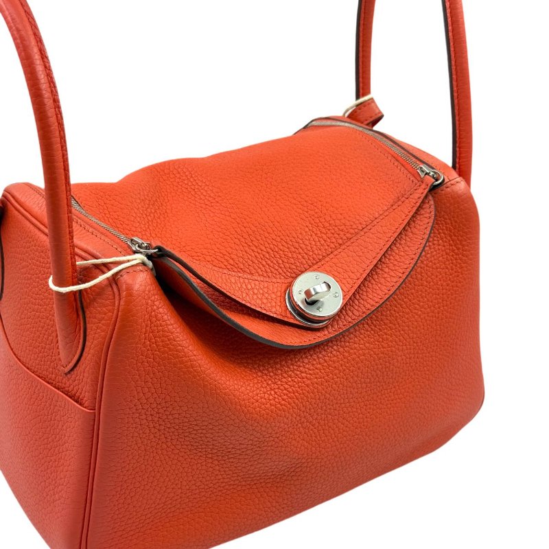 ［3097］愛馬仕 Hermès Lindy 30 火焰橙 手提包 EP皮  銀扣-5
