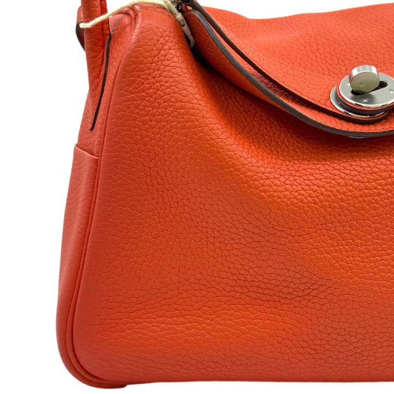 ［3097］愛馬仕 Hermès Lindy 30 火焰橙 手提包 EP皮  銀扣-6