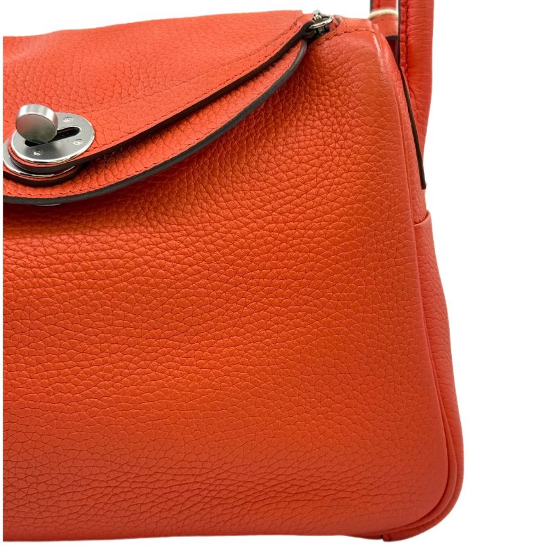 ［3097］愛馬仕 Hermès Lindy 30 火焰橙 手提包 EP皮  銀扣-7