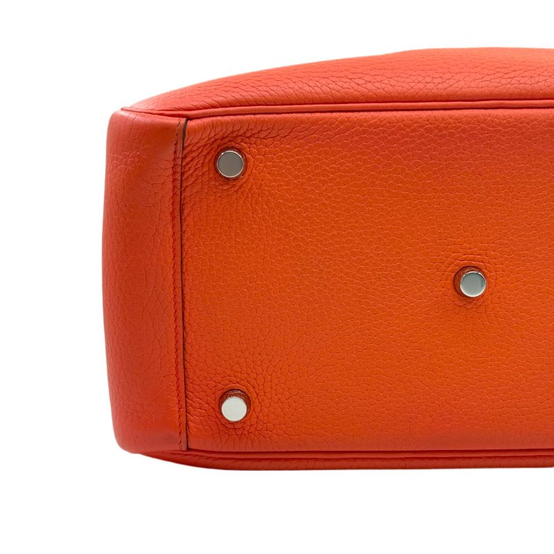 ［3097］愛馬仕 Hermès Lindy 30 火焰橙 手提包 EP皮  銀扣-10