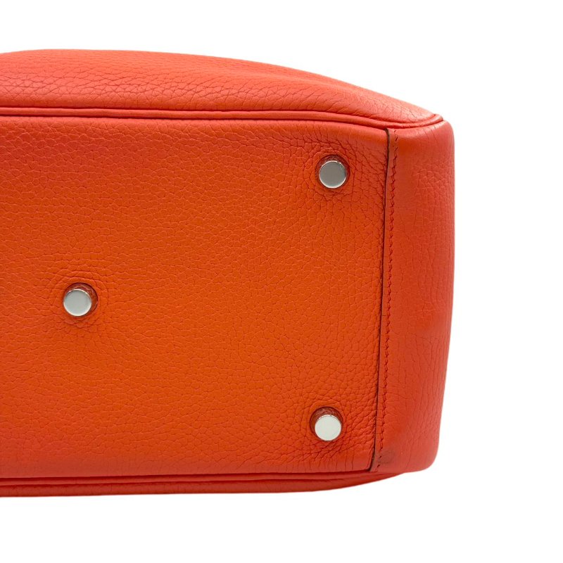 ［3097］愛馬仕 Hermès Lindy 30 火焰橙 手提包 EP皮  銀扣-11