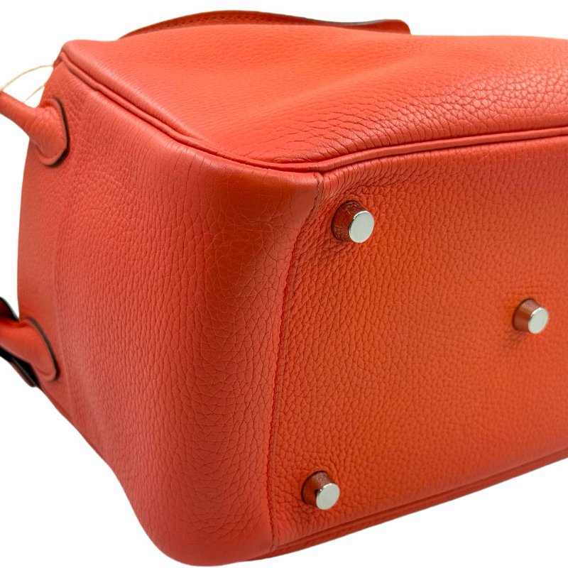 ［3097］愛馬仕 Hermès Lindy 30 火焰橙 手提包 EP皮  銀扣-12