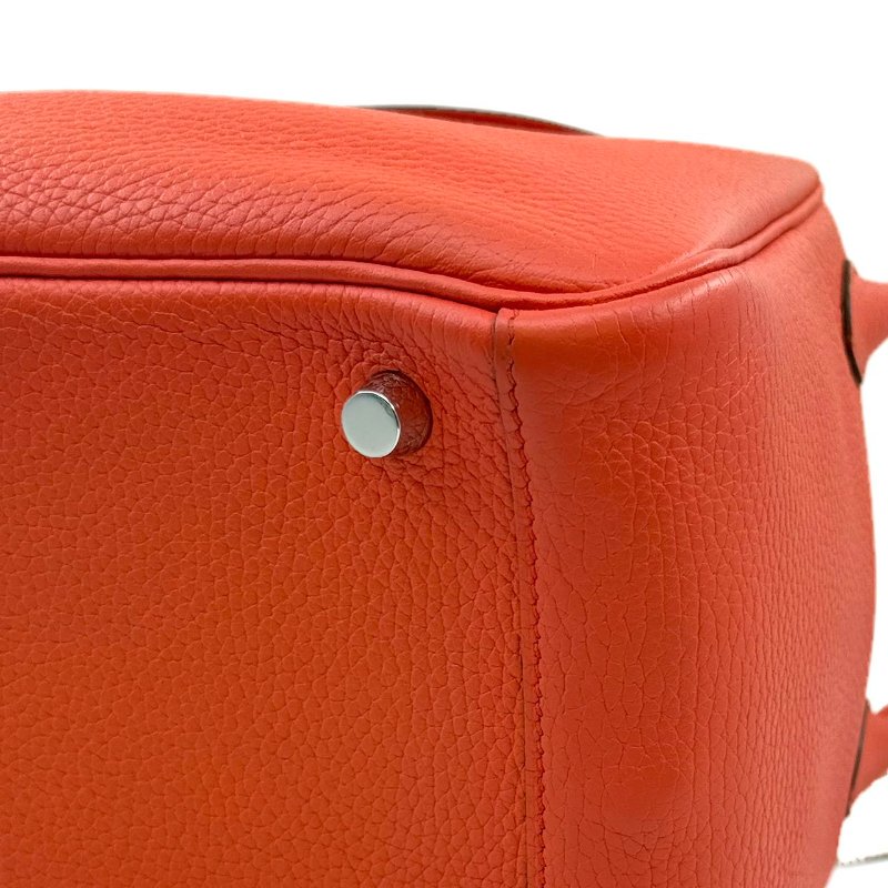 ［3097］愛馬仕 Hermès Lindy 30 火焰橙 手提包 EP皮  銀扣-13