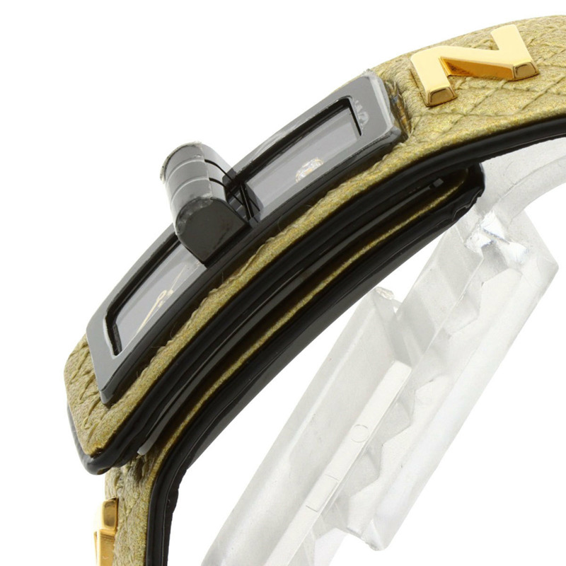 香奈兒 H7945 Code Coco Cyber Gold 女士腕錶,精鋼和皮革錶帶,鑲嵌 1 顆鑽石-4