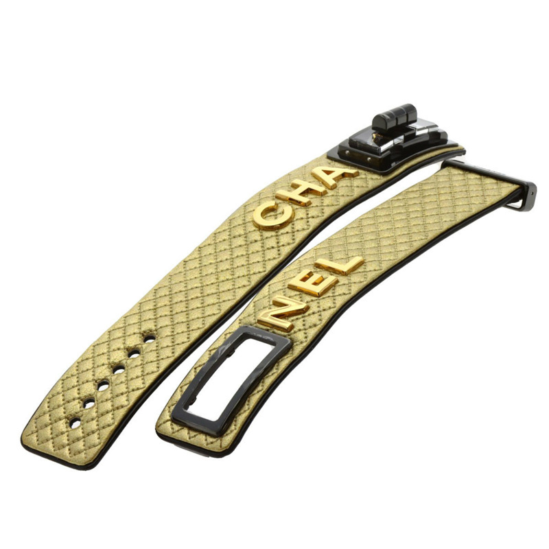 香奈兒 H7945 Code Coco Cyber Gold 女士腕錶,精鋼和皮革錶帶,鑲嵌 1 顆鑽石-7