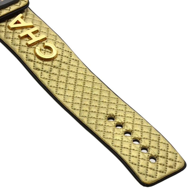 香奈兒 H7945 Code Coco Cyber Gold 女士腕錶,精鋼和皮革錶帶,鑲嵌 1 顆鑽石-10