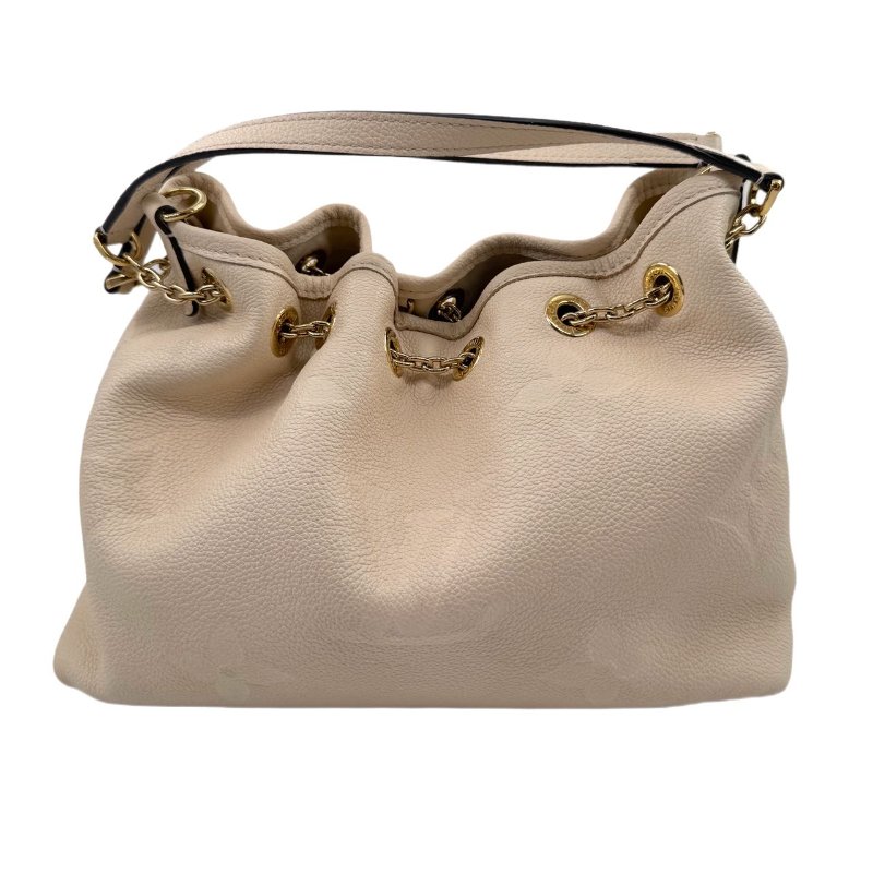 【2155】路易威登  LOUIS VUITTON  Bundle Logo印花可拆卸肩帶 皮革 單肩斜挎手提包 女款 米色 金扣-1