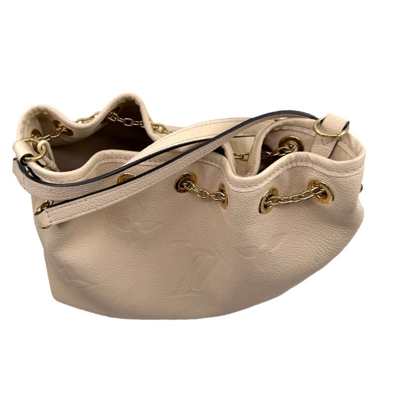 【2155】路易威登  LOUIS VUITTON  Bundle Logo印花可拆卸肩帶 皮革 單肩斜挎手提包 女款 米色 金扣-5