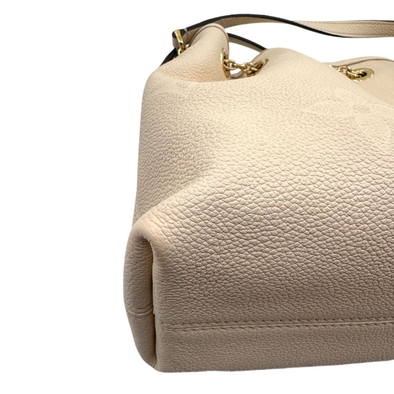 【2155】路易威登  LOUIS VUITTON  Bundle Logo印花可拆卸肩帶 皮革 單肩斜挎手提包 女款 米色 金扣-10