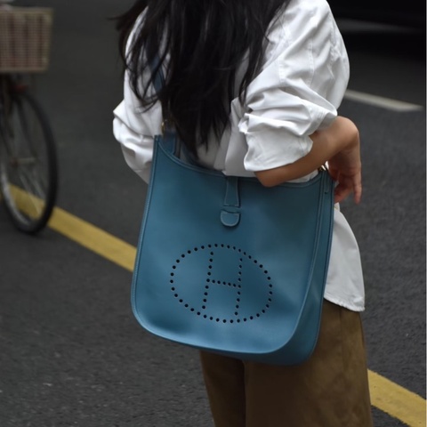 #全網最低💰 #99新閒置 愛馬仕牛仔藍Evelyn29斜挎包