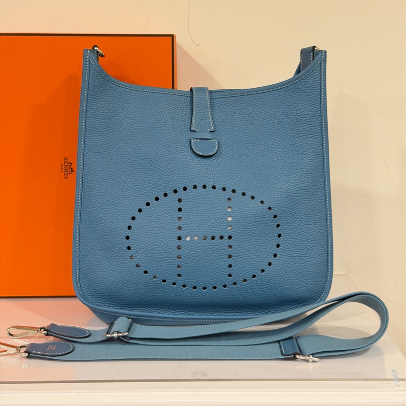 #全網最低💰 #99新閒置 愛馬仕牛仔藍Evelyn29斜挎包-1