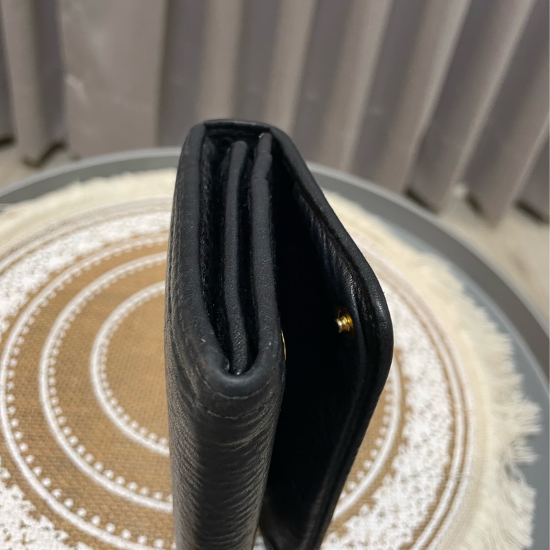 🔥閒置出清🔥Prada 黑金荔枝牛皮長夾-9