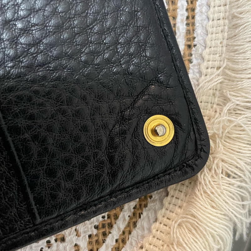 🔥閒置出清🔥Prada 黑金荔枝牛皮長夾-17