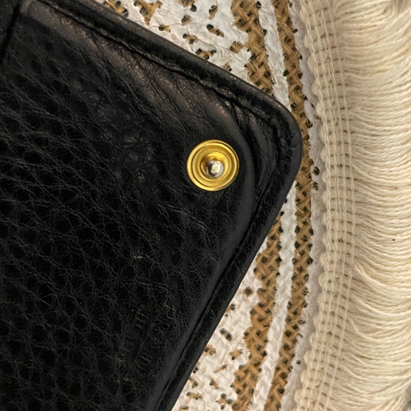 🔥閒置出清🔥Prada 黑金荔枝牛皮長夾-18