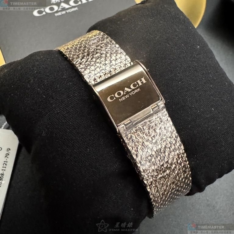 COACH手錶,編號CH00252,28mm玫瑰金圓形精鋼錶殼,粉紅色中二針顯示, 貝母錶面,玫瑰金色米蘭錶帶款-6