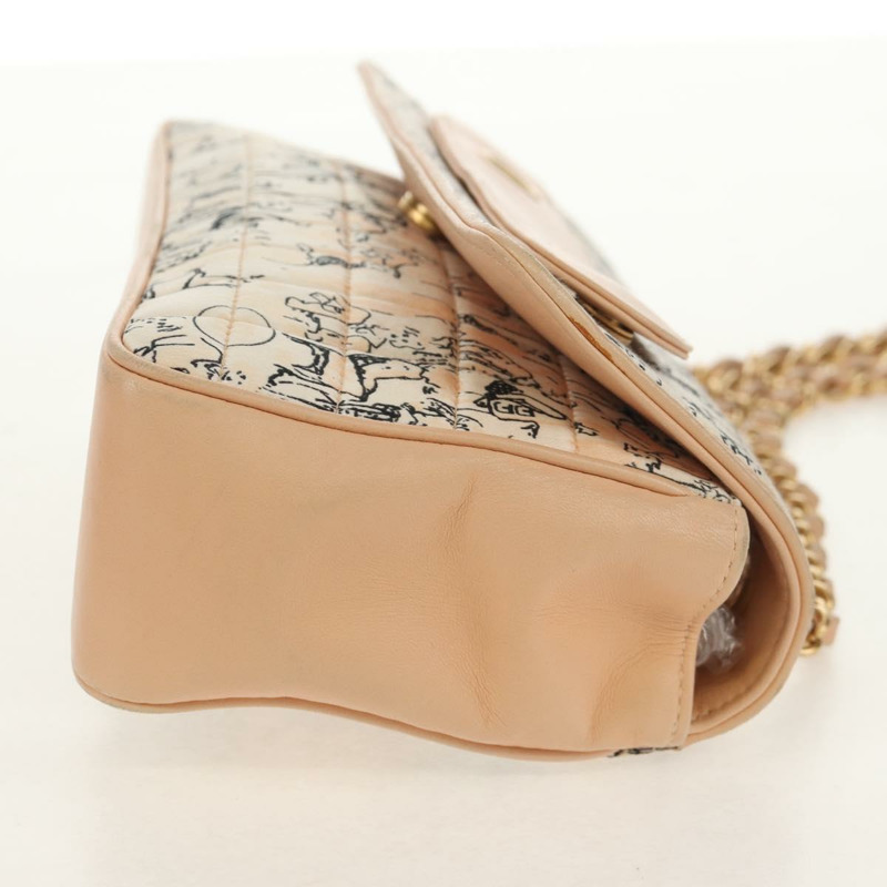 【日本直送】香奈兒 Choco Bar 系列鏈條包，皮革棉質，米色，金色雙C標誌，正品編號 152448AV-4