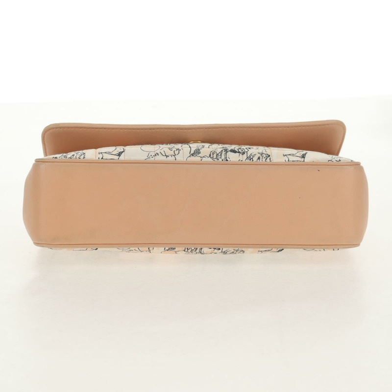 【日本直送】香奈兒 Choco Bar 系列鏈條包，皮革棉質，米色，金色雙C標誌，正品編號 152448AV-5