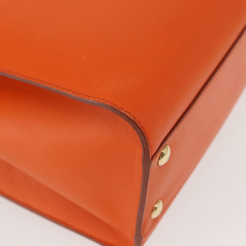 【日本直送】Salvatore Ferragamo Gancini 手提包 皮革 橙色 金色 正品 153961V-15