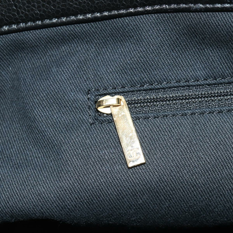 【日本直送】香奈兒魚子醬皮黑色金CC鏈條單背包 Auth 153637SAM-24