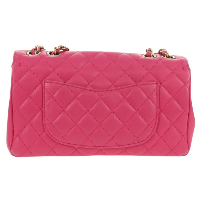 【日本直送】香奈兒 (CHANEL) 絎縫鏈條單肩包 羊皮 粉紅色 金 CC 標誌 正品 yk19844A-1