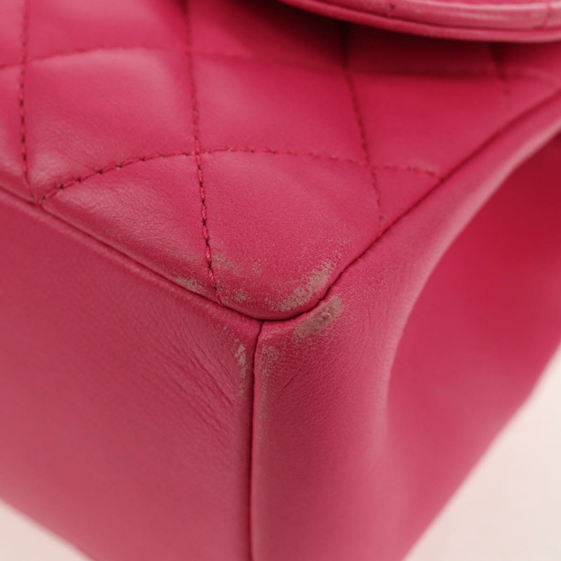 【日本直送】香奈兒 (CHANEL) 絎縫鏈條單肩包 羊皮 粉紅色 金 CC 標誌 正品 yk19844A-15