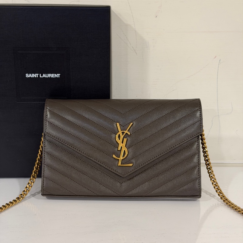 #近新閒置 #大全配🈶購證 Ysl信封Woc 荔枝牛皮 🉑斜挎/肩背-3