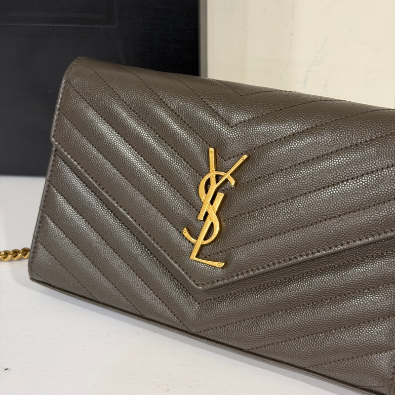 #近新閒置 #大全配🈶購證 Ysl信封Woc 荔枝牛皮 🉑斜挎/肩背-4
