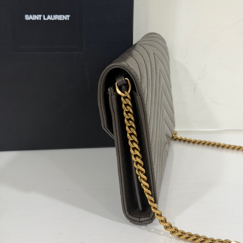 #近新閒置 #大全配🈶購證 Ysl信封Woc 荔枝牛皮 🉑斜挎/肩背-7