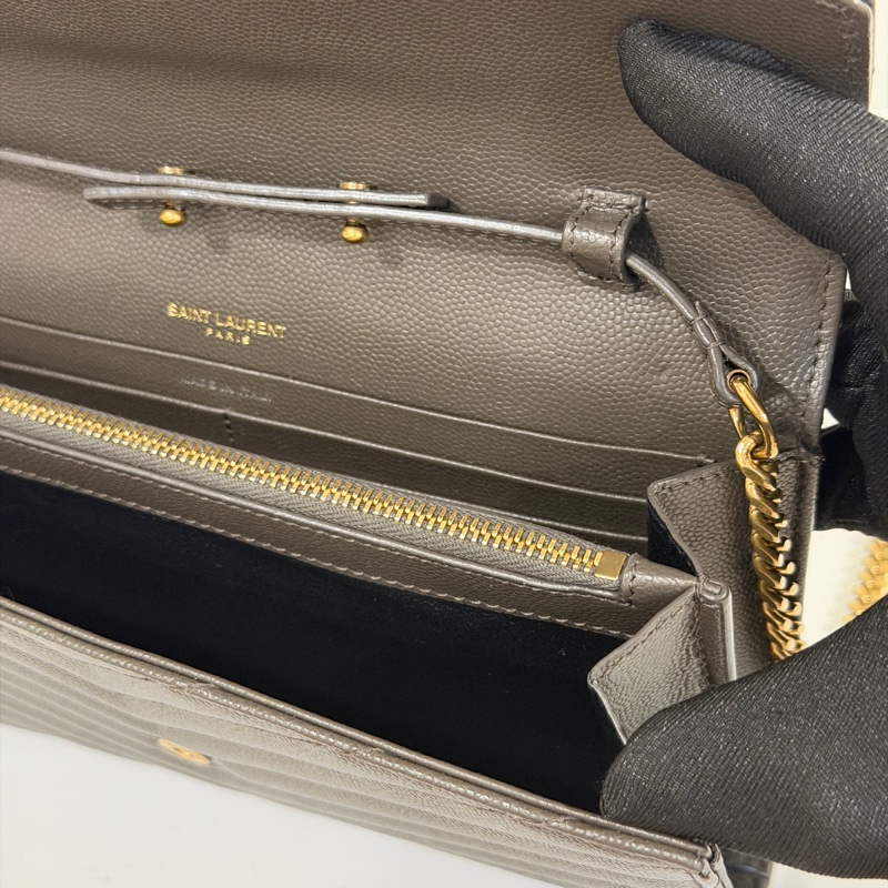 #近新閒置 #大全配🈶購證 Ysl信封Woc 荔枝牛皮 🉑斜挎/肩背-10