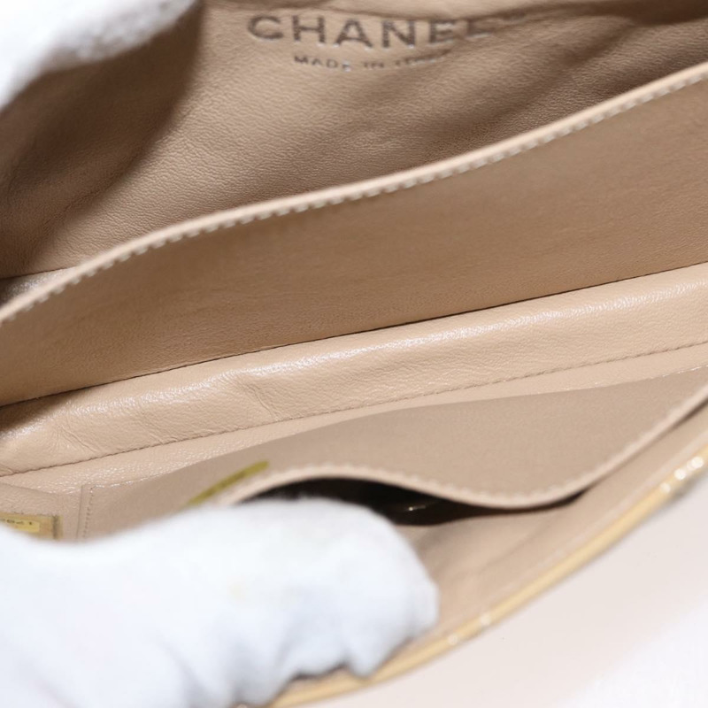 【日本直送】香奈兒 Matelasse 17 鏈條肩背包 琺瑯金 CC Auth 154061-9