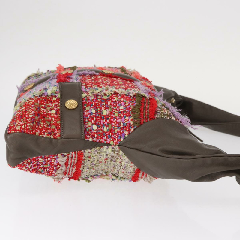 【日本直送】香奈兒 (CHANEL) 女孩款 Chanel 單肩包，斜紋軟呢多色金色 CC 標誌，正品編號 154036SAM-2