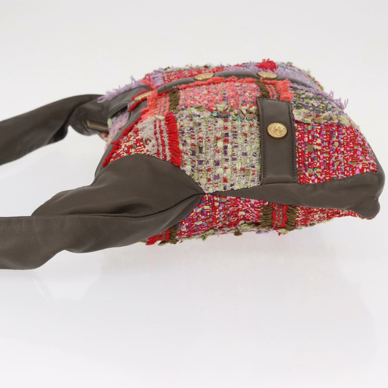 【日本直送】香奈兒 (CHANEL) 女孩款 Chanel 單肩包，斜紋軟呢多色金色 CC 標誌，正品編號 154036SAM-3